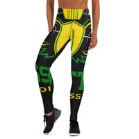 Image 1 of BOSSFITTED Black Yellow and Green AOP Yoga Leggings