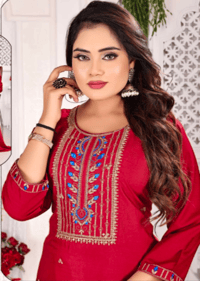 Image 1 of KSV8104-3 Pc Soft Rayon Kurtha Set