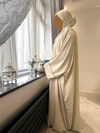 Image 3 of MARWAH - 3 PIECE ABAYA - Beige