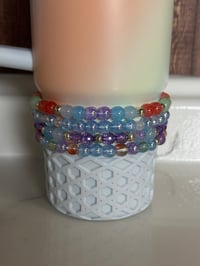 Image 3 of Sunrise Spiral Pastel Owl Tumbler Bracelet Stack