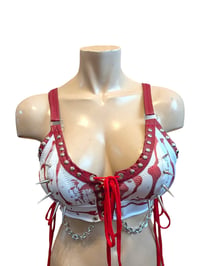 Image 5 of Red blood splatter bralette top 