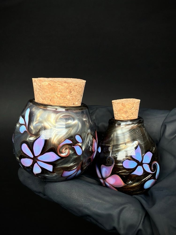 2 Electrum Floral Mini Jars Image 2