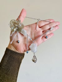 Image 1 of 🤍Lichen Raw Quartz Crystals Orchid Necklace🤍