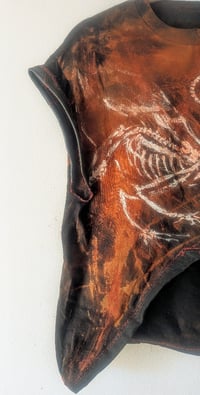 Image 3 of Bird skeleton hand-painted black cropped top