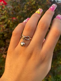 Image 3 of Blow Heart Charm Ring 925 SS