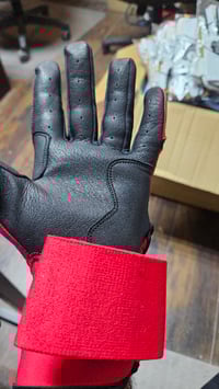 Image 2 of StrikeOut Nation Apparel Batting gloves Long Cuff Red
