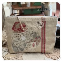 Image 5 of handmade french lace sewing pouch needle book and pin cushion