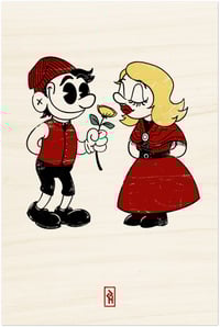 Image 2 of Maður og Kona - Wood print 20x30 cm / 8x12″