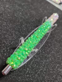 Image 1 of Lime Green & White Rhinestone Pen