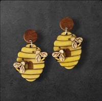 Image 3 of 3D Beehive Earrings 