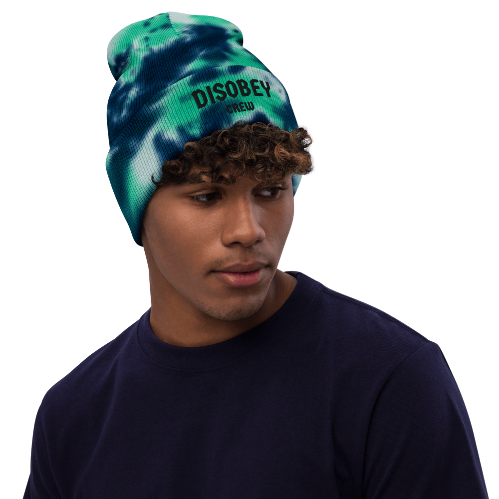 EMBROIDERED TIE-DYE BEANIE