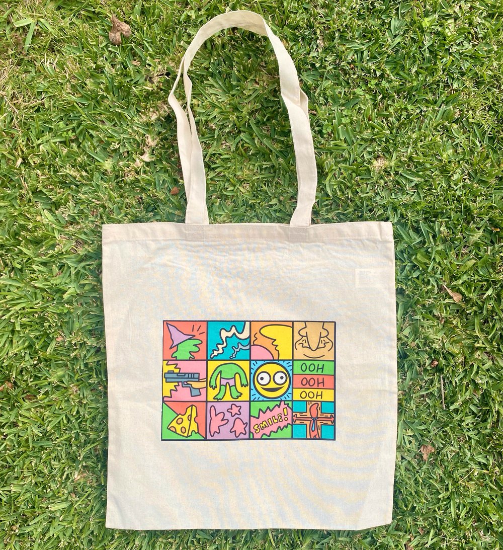 Image of Keith Haring X Smiling Friends Tote Bag