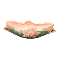 Image 1 of 1940s Roseville Pottery Water Lily Console Planter/Bowl