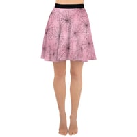 Image 1 of Pink/Black All Over Spiderwebs Goth/Punk/Pastel/Kawaii Skater Skirt