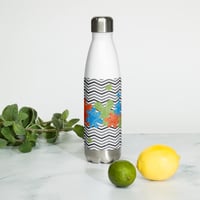 Image 1 of Stainless steel water bottlewith Stripes and Floral