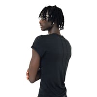 Image 1 of ANM260023 COTTON FITTED T SHIRT BLACK