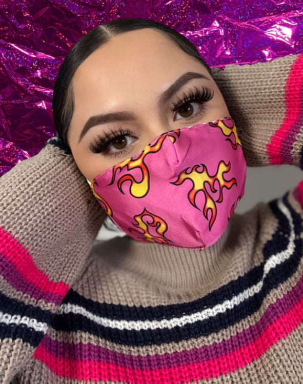 Image of Pink Fire Mask / Mascara Fuego Rosaso