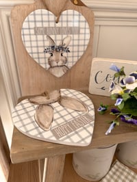 Image 1 of SALE! Gingham Bunny Heart Hangers ( 2 Options )
