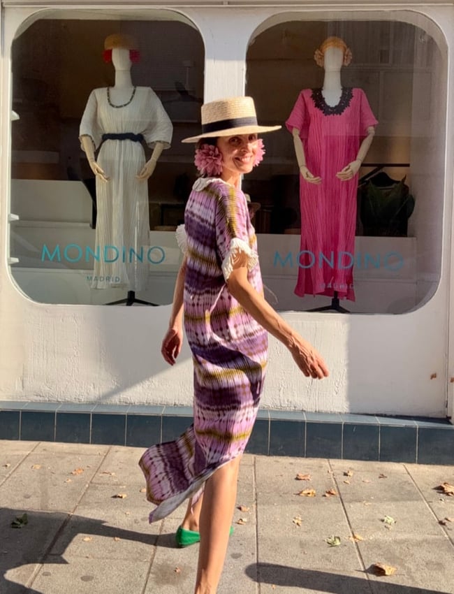 ROUND COLLAR KAFTAN WITH TRIM