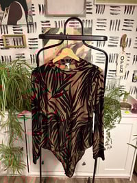 Image 1 of Velour sheer bodysuit 