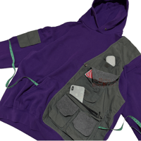Image 4 of (L-XL) Nike Grey into Purple Hoodie Vest Series "Blair" 534