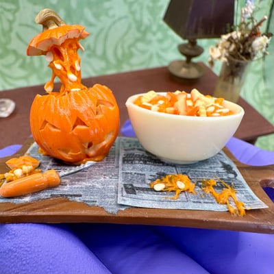 Image of Exploding Head Pumpkin  MINIATURE SETTING