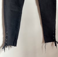 Image 5 of LEVI’S 711 skinny lace up ankle stone wash dark gray jean