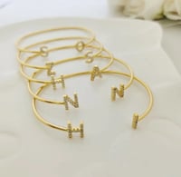 Image 3 of Dual Initial Cuff Bracelet 