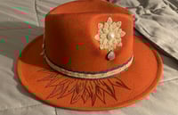 Image 1 of "Escogida Para Este tiempo" Hand Burned Narrow Panama Brim