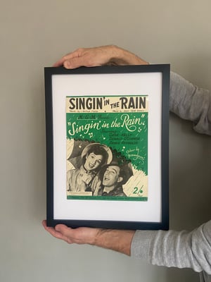 Image of Singin' in the Rain, framed 1952 vintage sheet music