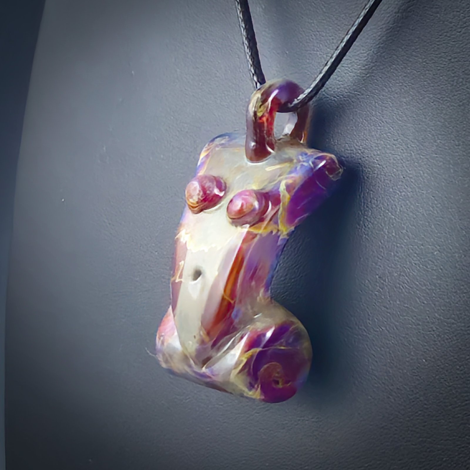 Deco Girl Pendant in Double Amber Purple | TheGlassFish13