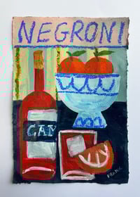 Negroni on sage and lemon yellow stripes