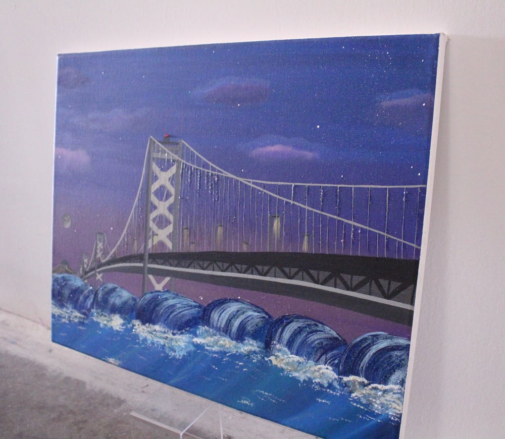 Image of High Tides X Bay Bridge 16x20 Original 1/1 