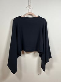 Image 3 of MAGLIA CROP CON MAXI MANICA toni del blu