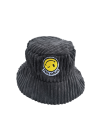 Dark grey corduroy bucket hat 