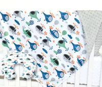 Image 1 of Helicopter Dimple Dot Minky Blanket & Pillow Cover or Purchase Separately 