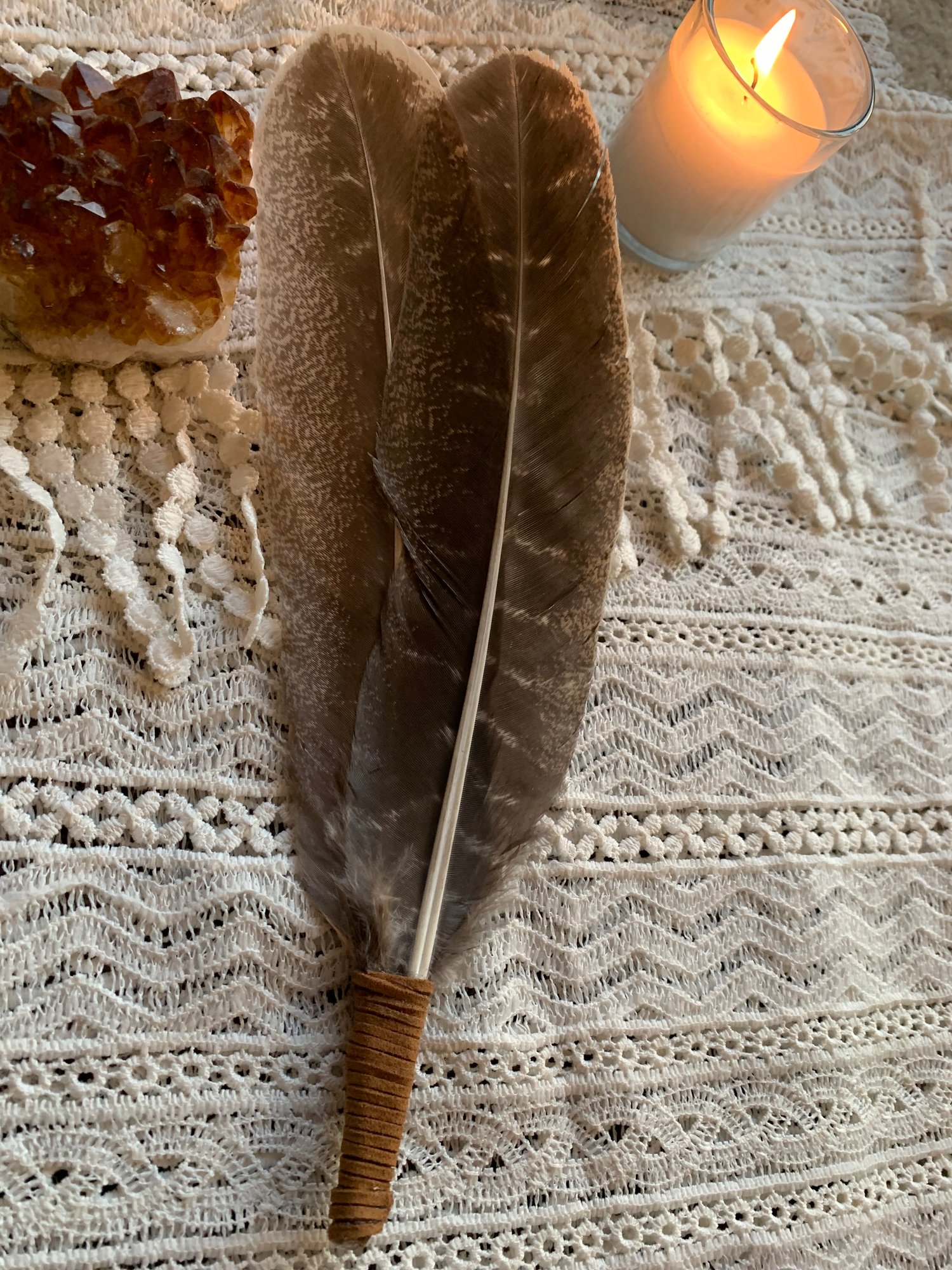 Image of A natural beauty ~Smudge feather large Free US shipping 