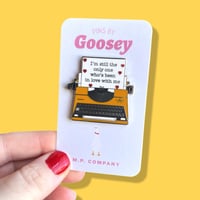 Image 3 of I'm Still The Only One Who's Been In Love With Me (Only Angel) Typewriter Enamel Pin
