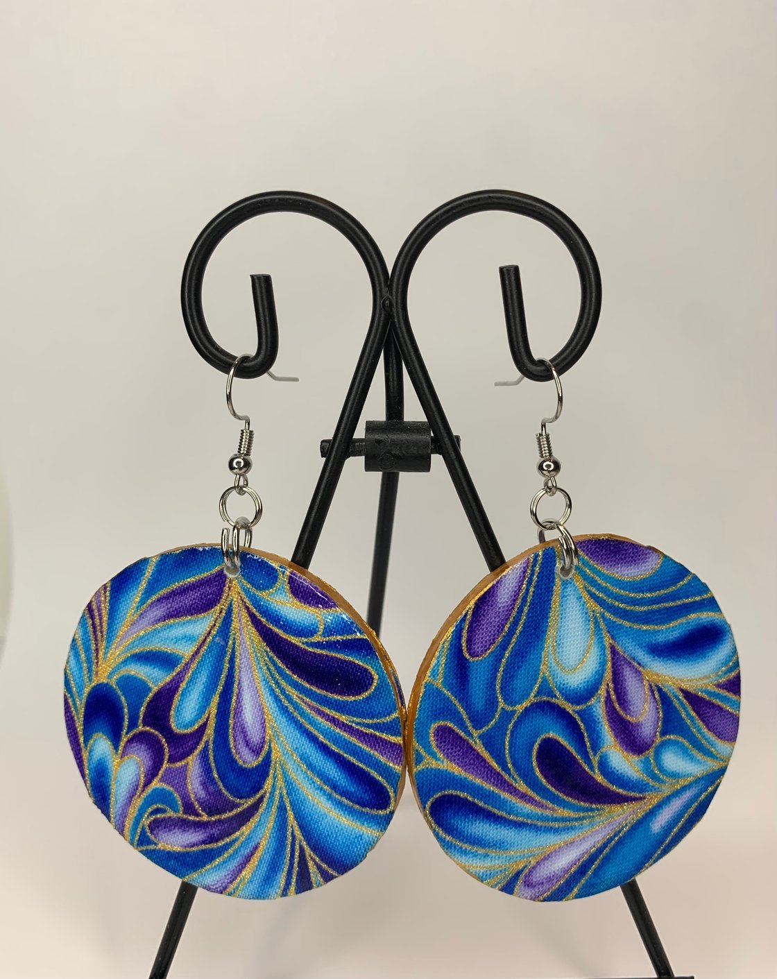 Image of "Peacock Swirl" Earrings