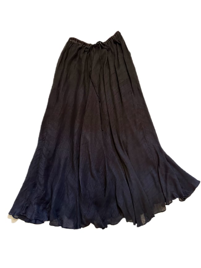 80s Donna Karan DKNY silk and linen maxi skirt