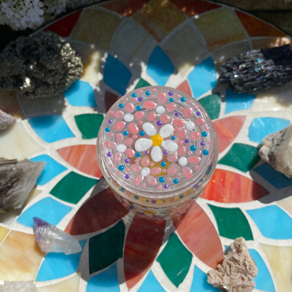 Image of flower sky stash jar