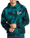 THE TEAL & BLACK TIE DYE Tattd HOODIE!!!