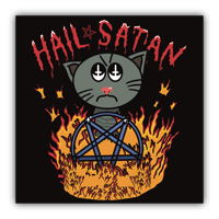 Image 2 of Hail Satan Cat - Art Print