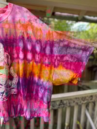 Image 3 of 4XL Crop Top Godzilla Be Gay Do Crime Tie Dye Shirt M15