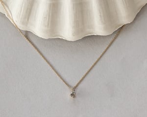 Image of 18ct yellow gold, pale grey salt and pepper diamond necklace