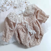 Image 3 of Boho newborn girls bodysuit | Bethany |beige | photoshooting clothes