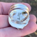 Image 5 of Handmade Sterling Silver Webby Variscite Ring w/Leaf