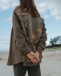 Image 2 of fabric of time // adorned linen jacket 