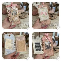 Image 7 of Handmade Junk Journal tag folder full of vintage lace samples