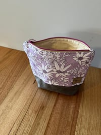 Image 1 of Fabric Zipper Pouch - Mauve Colours